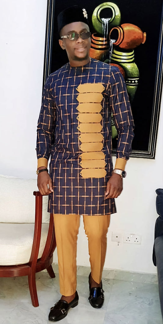 MG Men's Traditional African Wear/ Kafka, African Suit T61
