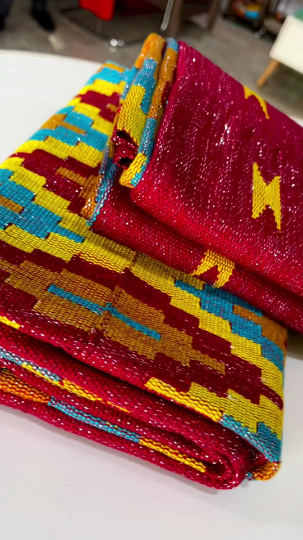 MG Premium All Shimmering Hand Weaved Kente Cloth P31