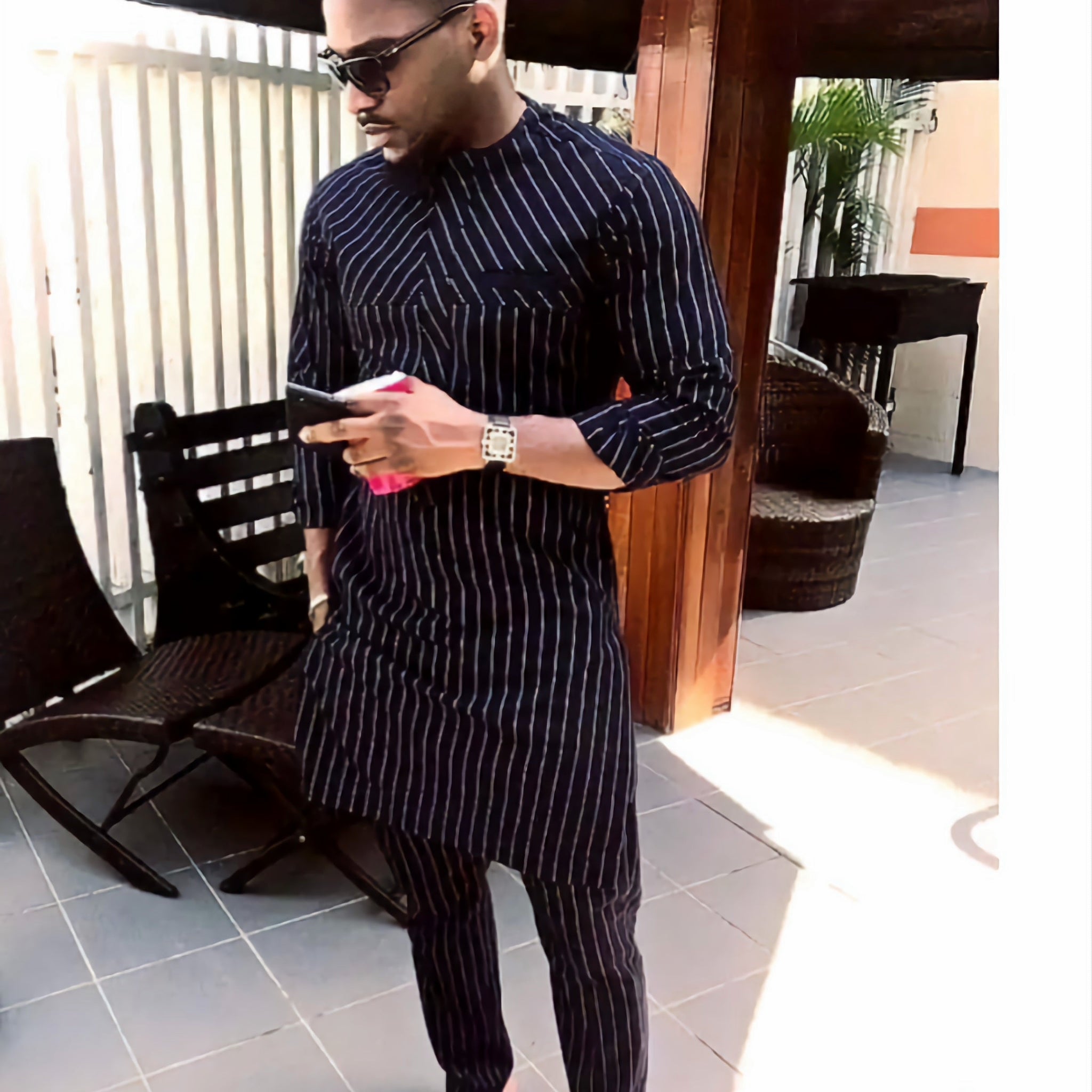 MG Men's Traditional African Wear/ Kafka, African Suit T108