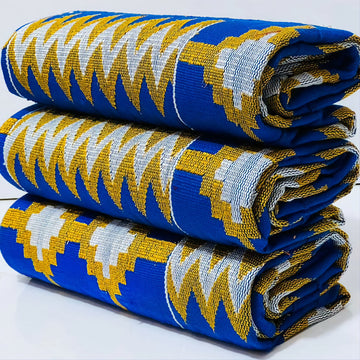 MG Double Pattern Authentic Hand Weaved Kente Cloth A692