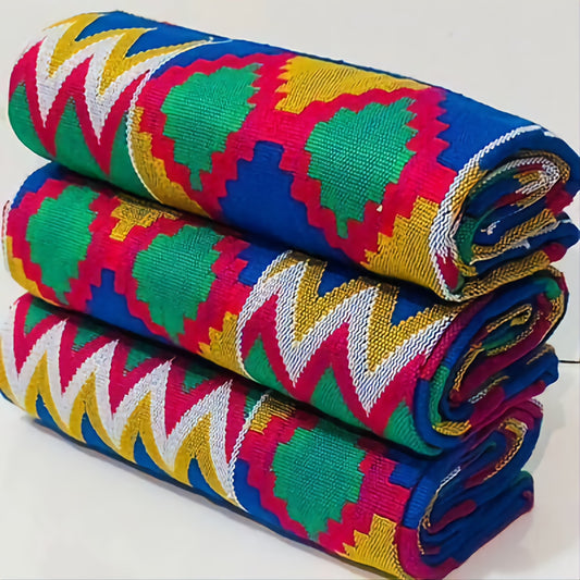 MG Premium Double Pattern Hand Weaved Kente Cloth P080