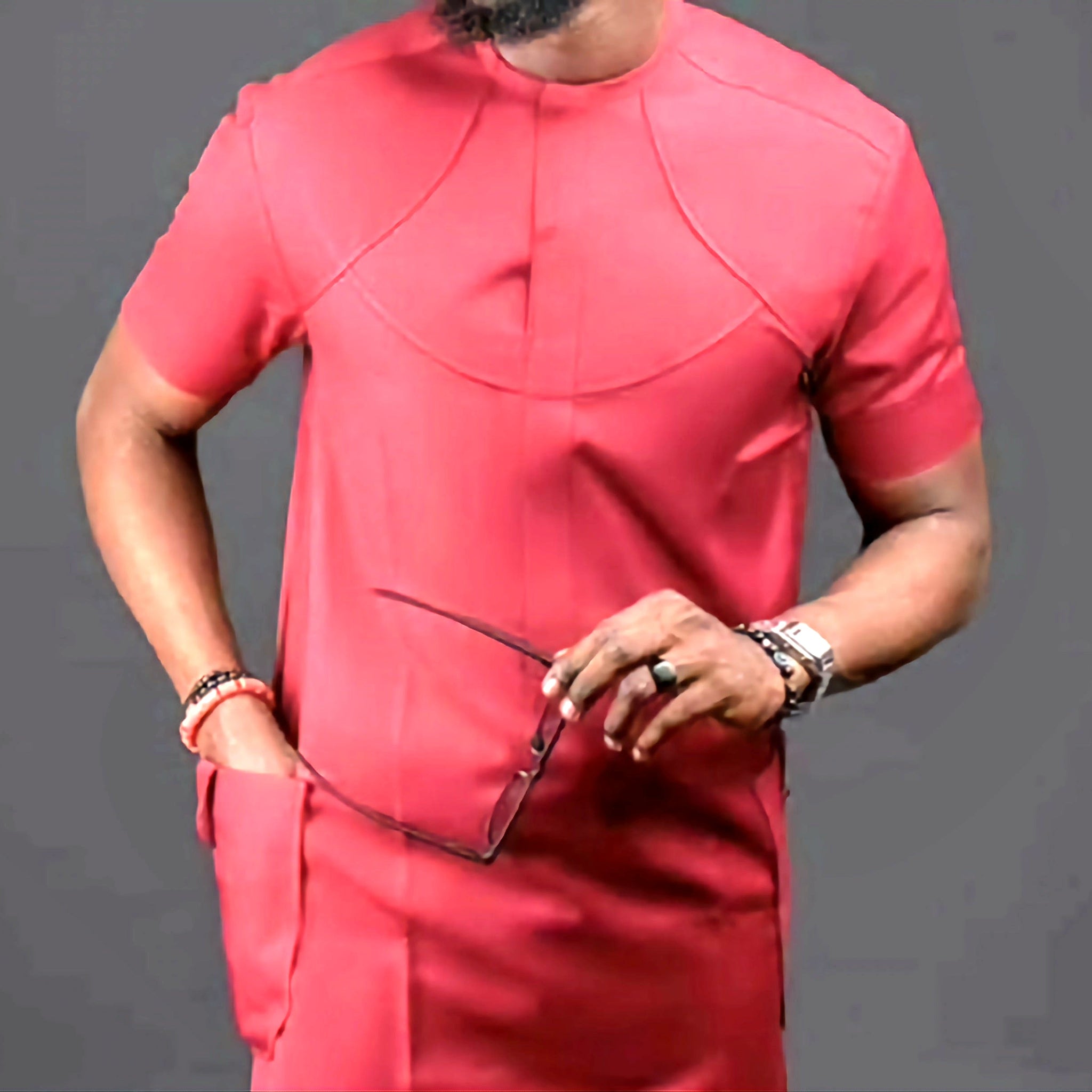 MG Men's Traditional African Wear/ Kafka, African Suit T45