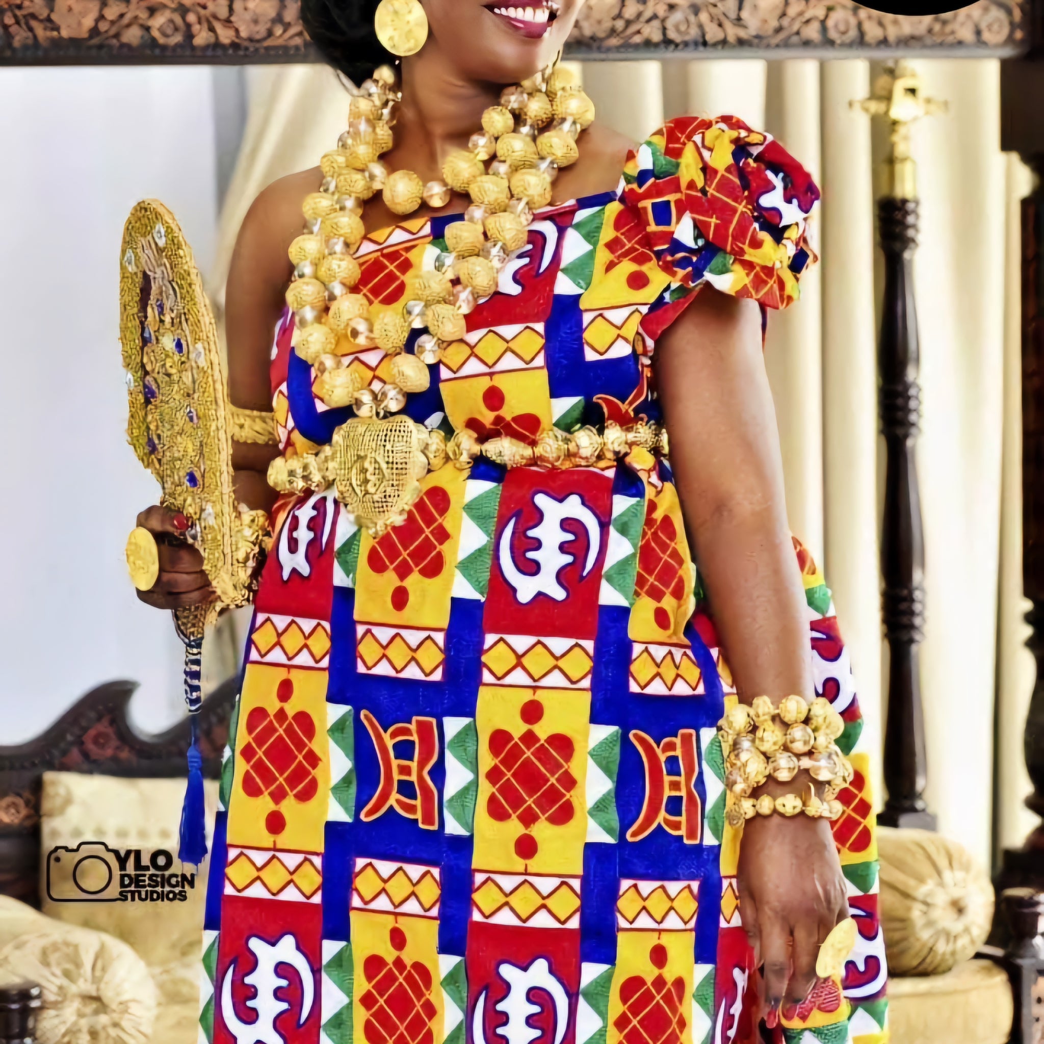 MG Royal Double Hand Weaved Kente Cloth R155