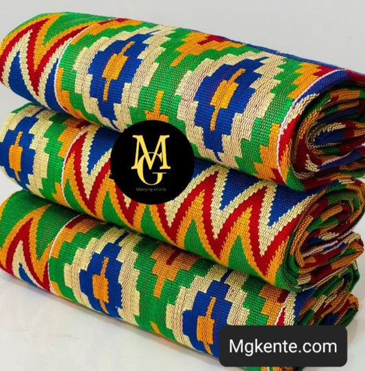 MG Premium Double Pattern Hand Weaved Kente Cloth P083