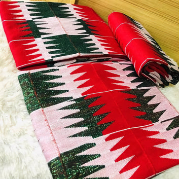 MG Premium Double Pattern Hand Weaved Kente Cloth P437