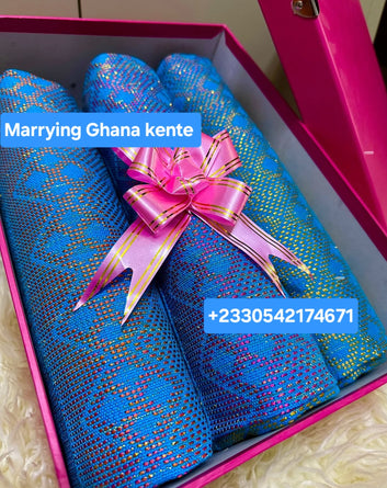 MG New Ombre Fashion Authentic Hand Weaved Kente Cloth A6128