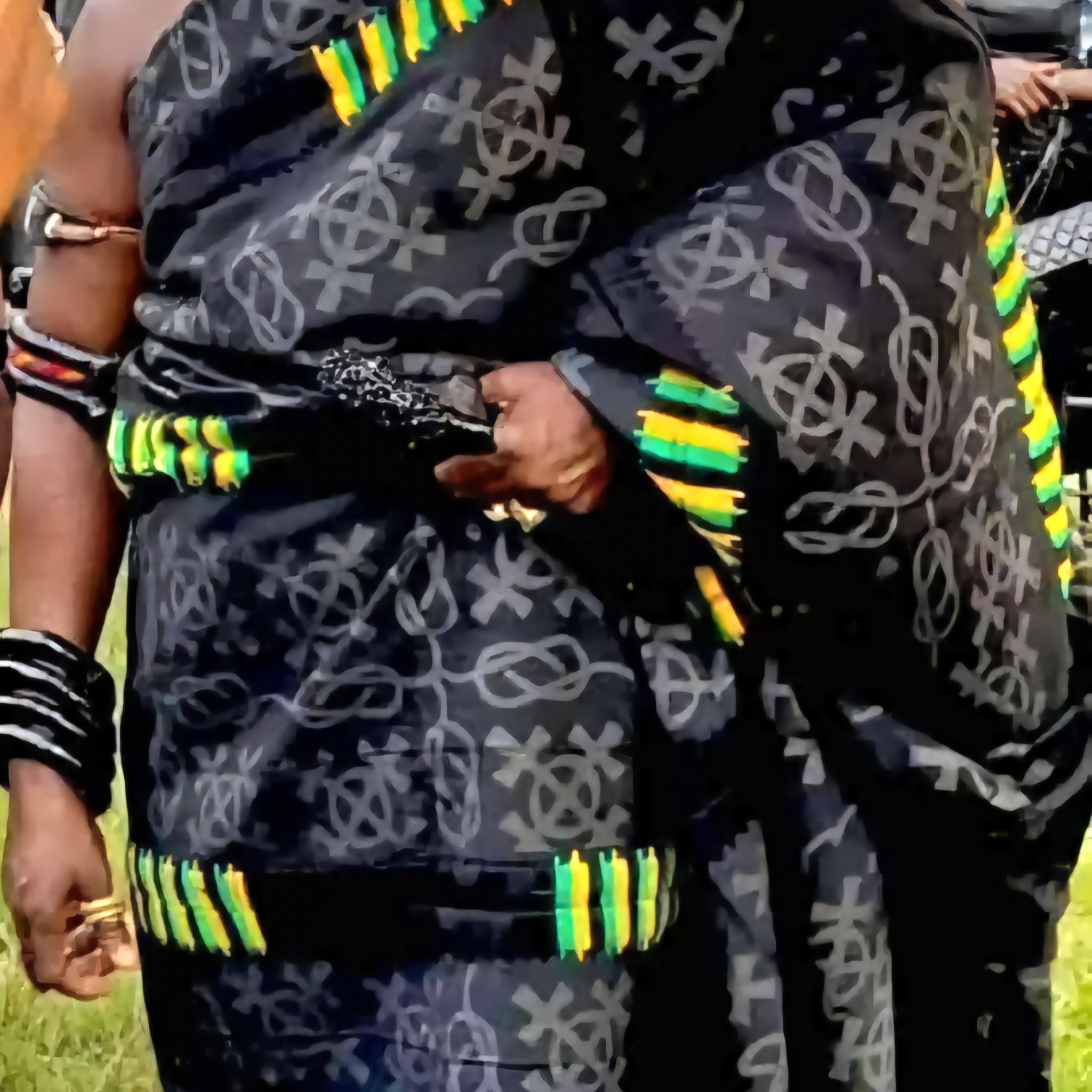 MG Funeral Head Authority Symbol Authentic Hand Weaved Kente Cloth A0931