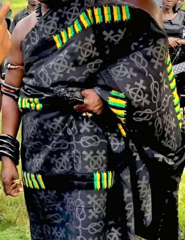 MG Funeral Head Authority Symbol Authentic Hand Weaved Kente Cloth A0931