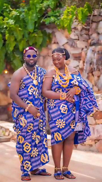 MG AKOFENA & NYAME Authentic Hand Weaved Kente Cloth A900