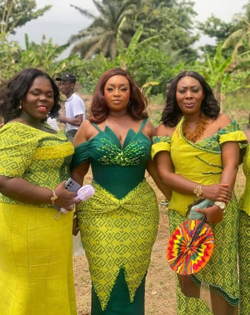 MG New Ombre Fashion Authentic Hand Weaved Kente Cloth A6129