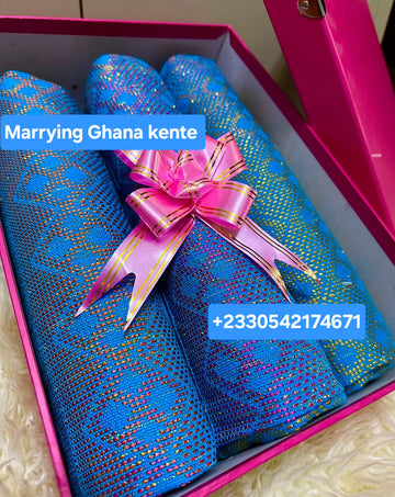 MG New Ombre Fashion Authentic Hand Weaved Kente Cloth A6128