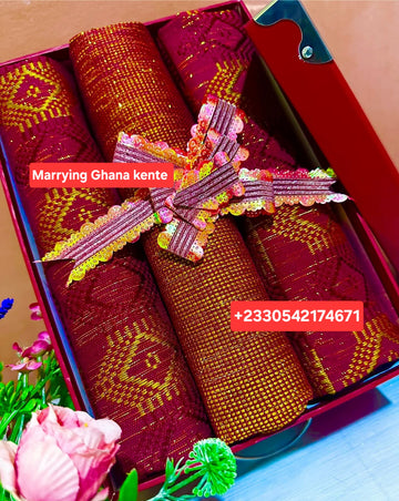 MG New Ombre Fashion Authentic Hand Weaved Kente Cloth A6126