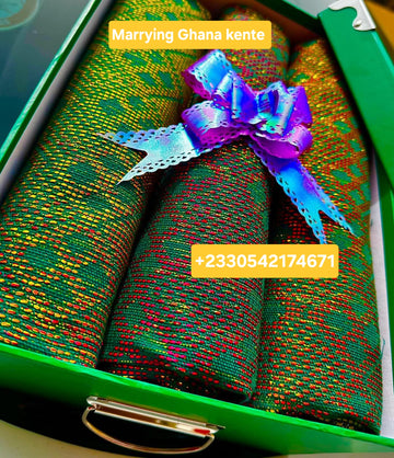 MG New Ombre Fashion Authentic Hand Weaved Kente Cloth A6121