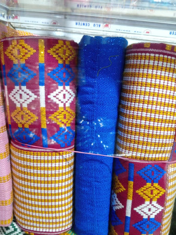 6 Yards with Plain MG Authentic Kente Weaved By The Best In Ghana EM305 Ships Next Day