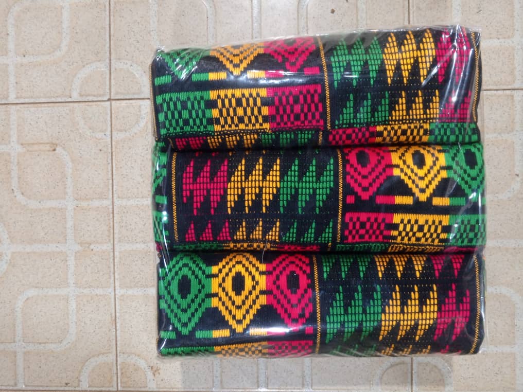 6 Yards Multi Color MG Kente Authentic FaSHION Kente Cloth Weaved By The Best In Ghana EM4150 Ships Next Day