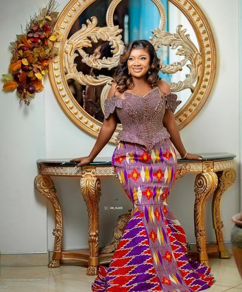 Royal Weaved Kente Wedding/ Event Dress D445