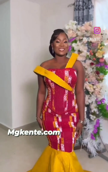 Authentic Hand Weaved Kente Wedding/ Event Dress AD