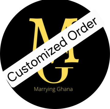 MG  Ombre White(dominate) Orange, Green with added Square Pattern Authentic Hand Weave Kente Cloth