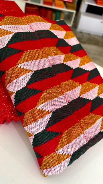 MG Premium Double Pattern Hand Weaved Kente Cloth P520