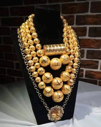 Gold brass Necklace Set as shown AS120