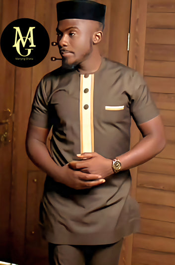 MG Men's Traditional African Wear/ Kafka, African Suit T113