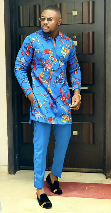 MG Men's Traditional African Wear/ Kafka, African Suit T166