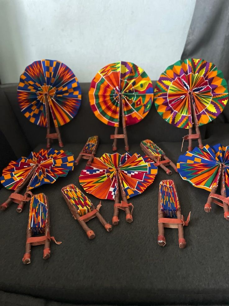 Lot for 8 Beautiful Handmade Wedding Fan Accessories AS20