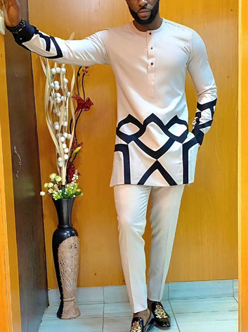 MG Men's Traditional African Wear/ Kafka, African Suit T189