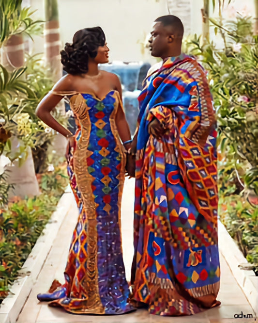 MG Fashion Royal Kente Cloth Dress Design MGDC