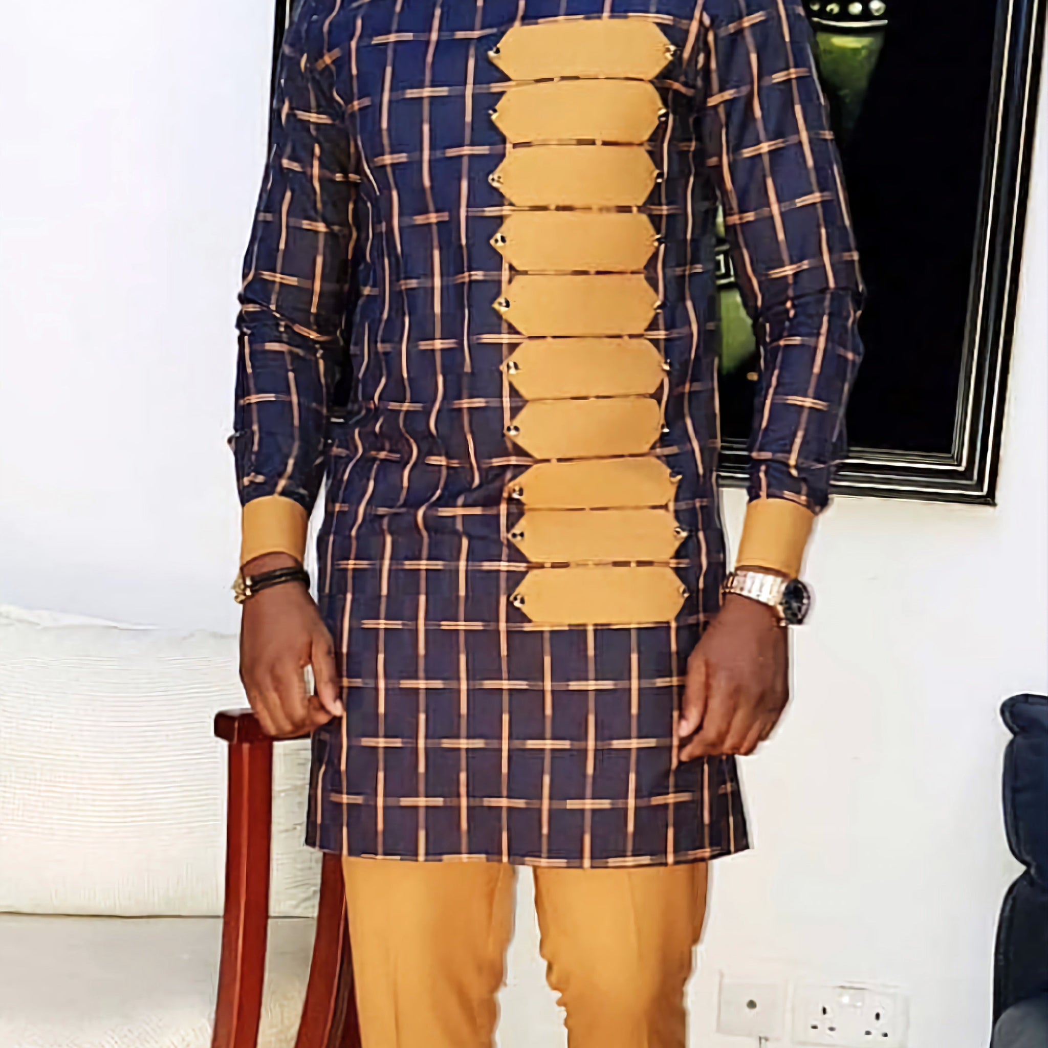 MG Men's Traditional African Wear/ Kafka, African Suit T61