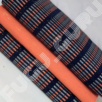 Fugu Guru New Fashion Brand Collection gives highest quality Striped Bonwire Kente Cloth/ FG82