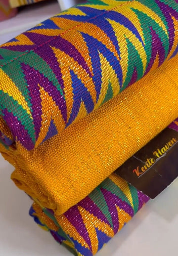 Kente Haven Multi Color Fashion Hand Weaved Kente Cloth KH252