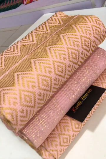 Kente Haven Pink Fashion Hand Weaved Kente Cloth KH135