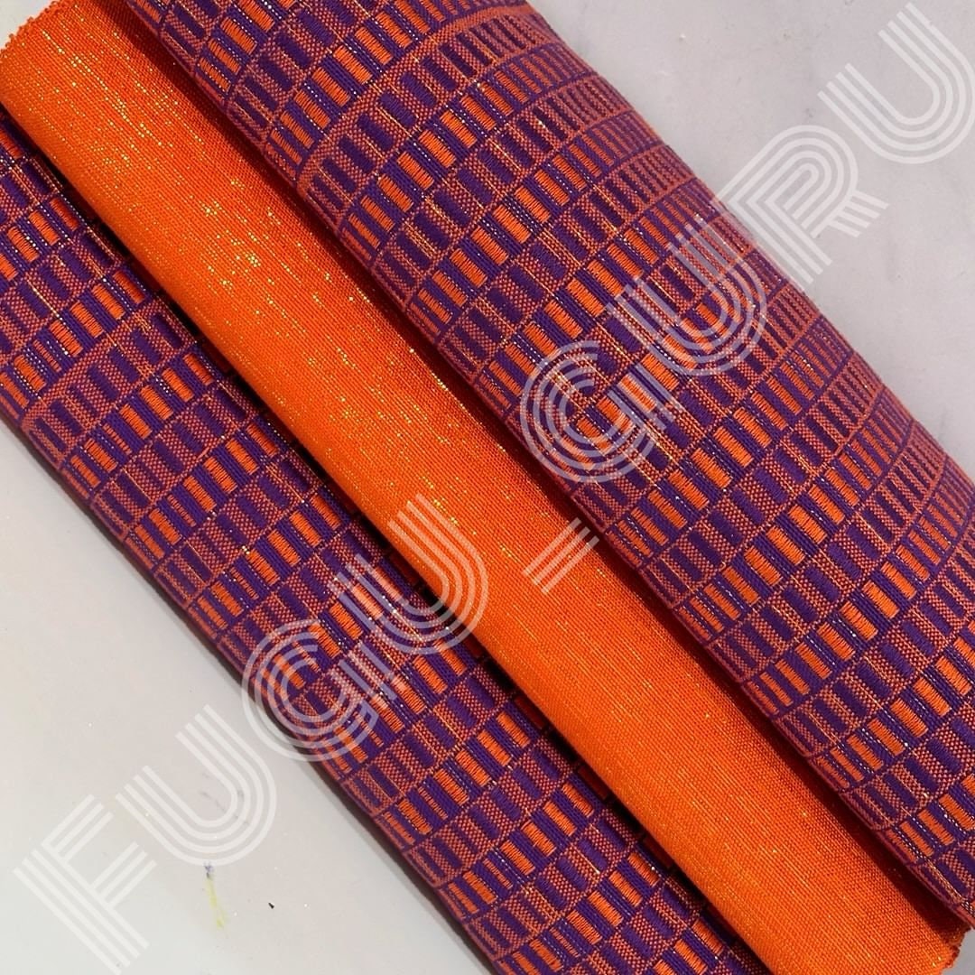 Fugu Guru New Fashion Brand Collection gives highest quality Striped Bonwire Kente Cloth/ FG33