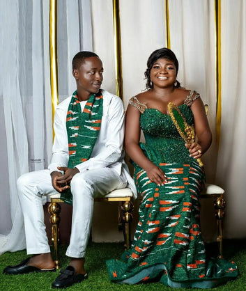 Authentic Shimmering Hand Weaved Kente Cloth A2601