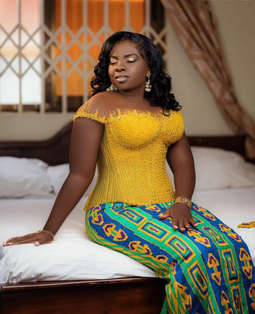 Royal Kente Cloth Royal Wedding Dress D23