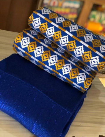 Authentic Kente Cloth blue