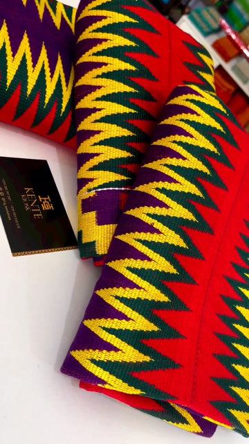 Authentic Hand Weaved Kente Cloth A2587